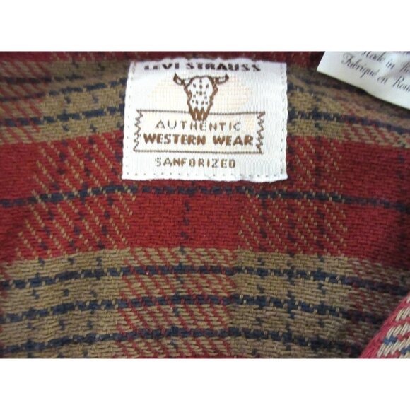 Levi's Strauss Men's Authentic Western Wear button Up Vintage Flannel Shirt NWT - Picture 2 of 10